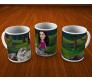 Personalized Caricature in Forest with White Tiger on Mugs