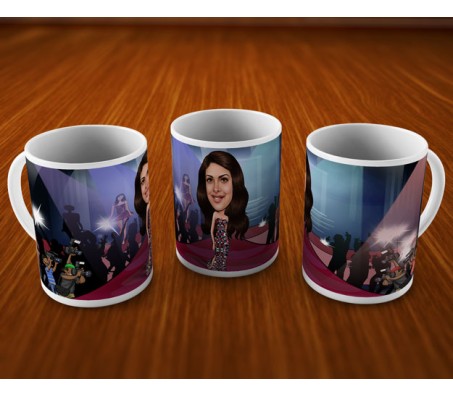 Customized Caricature in Fashion Show on Mugs