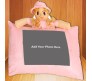 Personalized Pink Pillow With Soft Toy [18 x 13 inches]