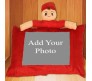 Personalized Red Pillow With Soft Toy [18 x 13 inches]