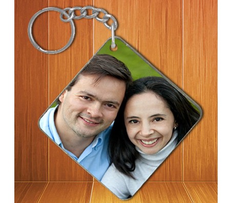 Two Side Personalized Key Chain Square Shape
