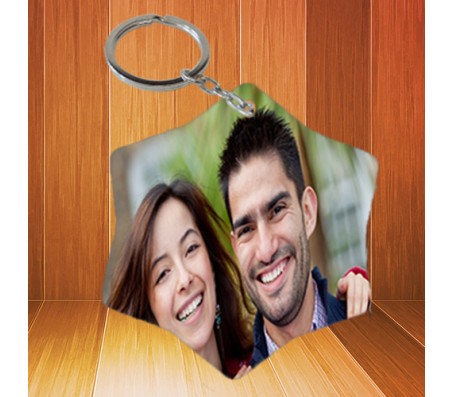 Two Side Personalized Key Chain Star Shape