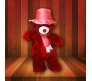 Cute Red Color Teddy Bear with Pink Hat (Size 3 Feet 5 Inches)