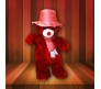 Cute Red Color Teddy Bear with Pink Hat (Size 2 Feet 5 Inches)