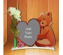 Personalized Photo On Heart Shape Cut With Teddy  Bear