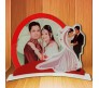 Personalized Photo On Round Shape And Couple Cut