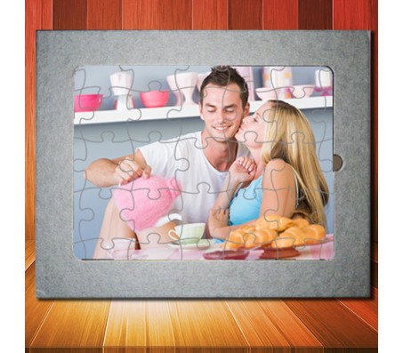 Personalized Puzzle With Silver Wood Frame