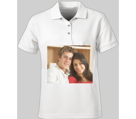 Personalized White T Shirt Collar Square Design