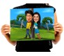 Customized Couple Caricature in Romantic Forest on A3 Poster