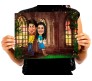 Customized Couple Caricature inside Palace Garden on A4 Poster