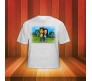 Customized Couple Caricature in Romantic Forest on T Shirt