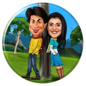 Caricature Glass Frame For Couples