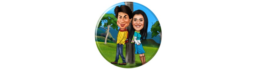 Caricature Glass Frame For Couples