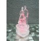 Couple Standing on Heart Stand LED Crystal Figure