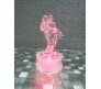 Couple Lifting The Girl on Heart Stand LED Crystal Figure