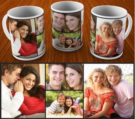 Collage Mug Design With 4 Photo Option
