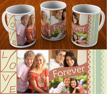 Love Forever Mug Design With 3 Photo Option
