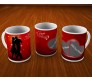 Love Mug With Red Background And 2 Photo Option