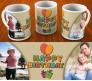 Happy Birthday Mug With 2 Photo Option