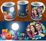 Happy Birthday Mug With Moonlight Background And Photo Option