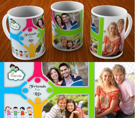 Friends Forever Personalized Mug With 3 Photo Option