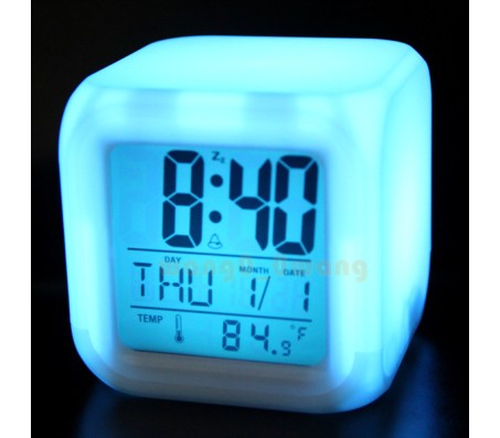 7 LED Color Change Digital Alarm Clock With Temperature Display