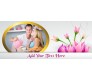 Personalized Mug With Golden Circle & Pink Flowers