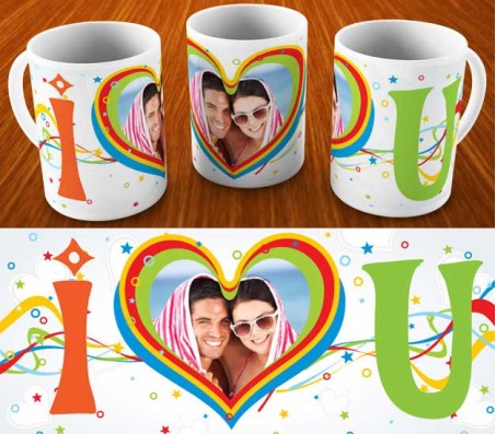 I Love U Mug With A Photo In Heart