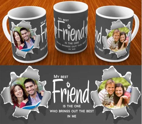 Best Friend Customized Mug With Tear Image Effect