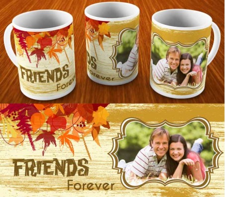 Personalized Friendship Day Mug With Autumn Leaves