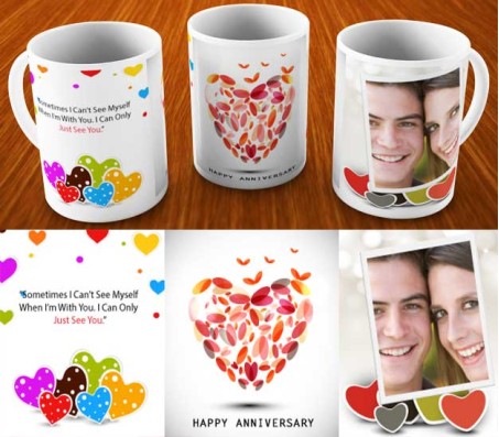 Beautiful Personalized Happy Anniversary Mug With Customized Message