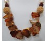 Shell Pearl Beads With Designer Brass Cut Balls And Agate Semi Precious Rough Cut Stones