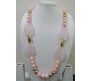 Classy Pink Colour Onyx Beads With 4 Naturally Carved Semi Precious Agate Stones