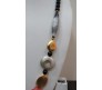 Elegant Double Line Pink Shade Beads With Agate Stone And Black Onyx Beads On The Back