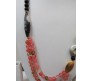 Elegant Double Line Pink Shade Beads With Agate Stone And Black Onyx Beads On The Back