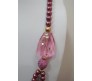 Classy Double Line Dark Pink Shade Beads With Artistic Work Done On The Agate Stone On The Side