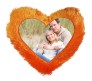 Personalized  Heart Shape Orange Color Pillow 