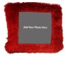 Personalized Red Color Square Pillow With Fur [15 X 15]