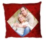 Personalized Red Color Square Pillow With Hearts [15 X 15 inches]