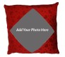 Personalized Red Color Square Pillow With Hearts [15 X 15 inches]