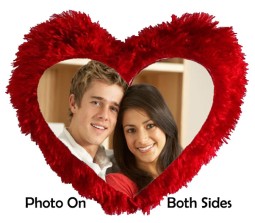 Personalized Red Pillow With 2 Sides Photo Option