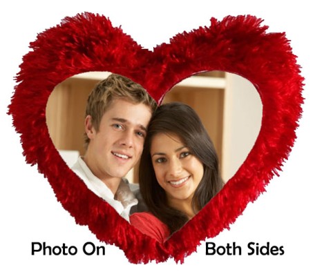 Personalized Red Pillow With 2 Sides Photo Option