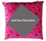 Personalized Pink Color Square Pillow With Hearts [15 X 15 inches]