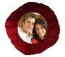 Personalized Round Shape Maroon Color Pillow