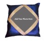 Personalized Blue Color Pillow With Golden Border