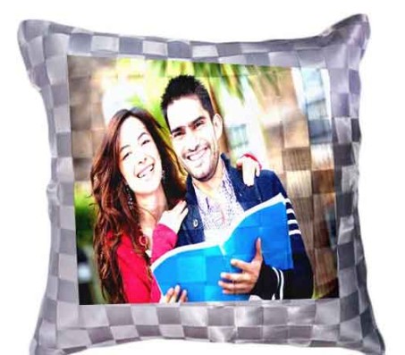 Personalized Silver Checks Pillow