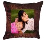 Personalized Square Shape Brown Color Pillow [15 X 15 inches]