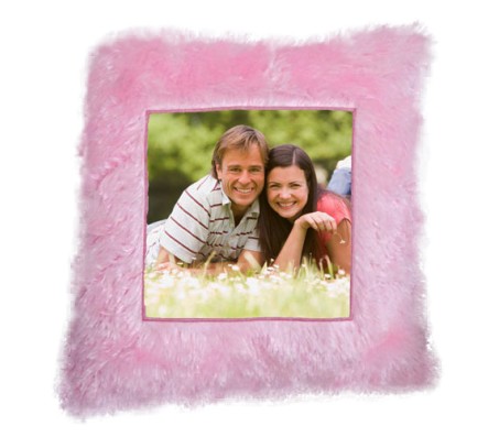 Personalized Square Shape Pink Pillow