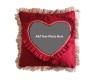 Personalized Wedding Pillow in Square shape with Heart and Fur Border