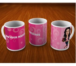 Customized Caricature In Shopping Market On Mugs With Message